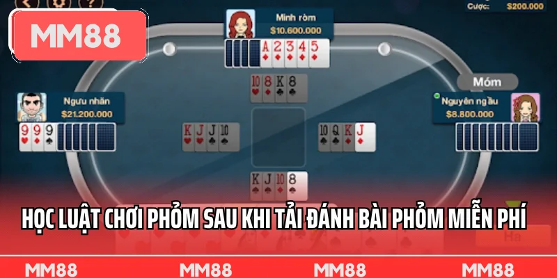 Học luật chơi Phỏm sau khi tải đánh bài phỏm miễn phí